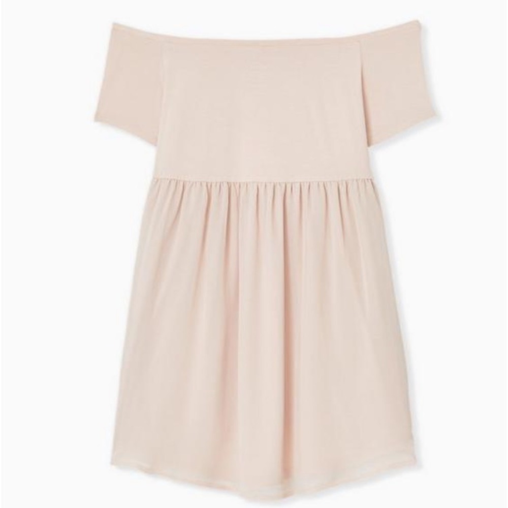 NWT Torrid super soft knits rose dust off shoulder babydoll blouse size 6